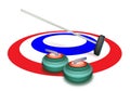 A Collection of Curling Stones on Ice