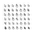 Cursor and Hand Pointer Icons Royalty Free Stock Photo