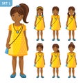 Collection of cute african little girls with different hairstyles.