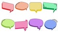 collection of the cute blank colorful speech bubble, conversation box, message box, frame talk, chatbox, though bubble, and