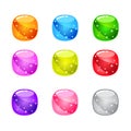 Collection Cute cartoon glossy button round with jelly in different colors. Royalty Free Stock Photo