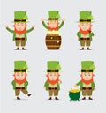 Collection of cute cartoon leprechaun for saint patrick