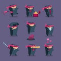 Collection of Cute Cartoon Ninja Royalty Free Stock Photo