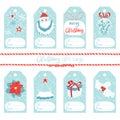Collection of cute christmas gift tags.