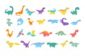 Collection of cute dinosaurs vector illustration