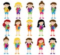 Collection of Cute and Diverse Vector Format Female Students or Graduates