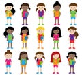 Collection of Cute and Diverse Vector Format Female Students or Graduates