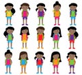 Collection of Cute and Diverse Vector Format Female Students or Graduates