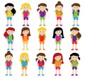 Collection of Cute and Diverse Vector Format Female Students or Graduates