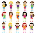 Collection of Cute and Diverse Vector Format Female Students or Graduates