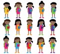 Collection of Cute and Diverse Vector Format Female Students or Graduates