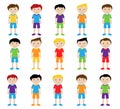 Collection of Cute and Ethnically Diverse Male Students and Children Royalty Free Stock Photo