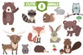 Collection of Cute Forest Animals Royalty Free Stock Photo