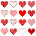 Collection of cute hearts stickers