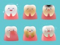 Collection of cute little teeth Royalty Free Stock Photo