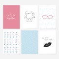Collection of cute love card. Royalty Free Stock Photo