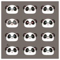 Collection of cute panda face emojis