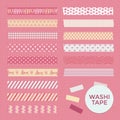 Collection of Cute Patterned Washi Tape Strips