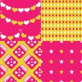 Collection of cute patterns Royalty Free Stock Photo