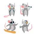 Collection of cute rats Royalty Free Stock Photo