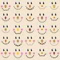 Collection of Cute Scarecrow Faces Royalty Free Stock Photo