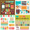 Collection of cute scrapbook elements Royalty Free Stock Photo