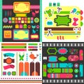 Collection of cute scrapbook elements Royalty Free Stock Photo