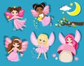 Collection of cute spring fairies.