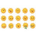 collection of cute Summer sun emoji