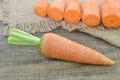 Collection cuts carrot on wooden table Royalty Free Stock Photo