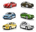 Collection of 3D Cars Royalty Free Stock Photo