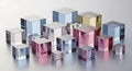 3D Rendering of Colorful Mirrored Cubes Royalty Free Stock Photo