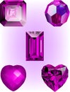 Collection of Dark Pink Crystal Bead vectors