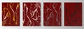 Collection of dark red backgrounds with stains Royalty Free Stock Photo