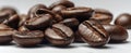 The collection of dark roasted coffee beans on a textured background..AI generated image Royalty Free Stock Photo