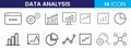 Collection of data analysis business icon vector. charts, graphs, pie charts, bar graph, growth, trend icon vector