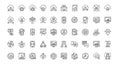 Data Science Line Icons Cloud Computing, Analytics, Networking Royalty Free Stock Photo