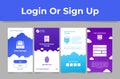 Collection data storage and backup log in or sign up creating account vector illustration