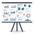 A collection of data visualizations displayed on a digital Royalty Free Stock Photo