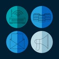 Collection of database round icons Royalty Free Stock Photo