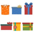 Collection of decorated gifts Royalty Free Stock Photo