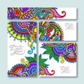 Collection of decorative floral greeting cards in Royalty Free Stock Photo