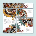 Collection of decorative floral greeting cards in Royalty Free Stock Photo