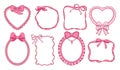 Collection of Decorative Pink Frames with Bows Royalty Free Stock Photo