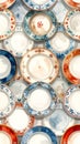 Collection of Decorative Plates Displayed on a Wall Royalty Free Stock Photo