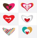 Collection of decorative retro hearts elements design background for Valentines day, wedding,dating and romantic events. Vector