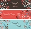 Collection of decorative snowflakes banners. Horizontal borders with place for text