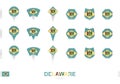 Collection of the Delaware flag in different shapes and with three different effects