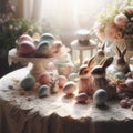 Collection of delicate antique looking Easter objects