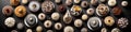 Collection of delicious cakes, pastries, cupcakes, cookies, muffins, pies. Desserts background. Generative AI Royalty Free Stock Photo